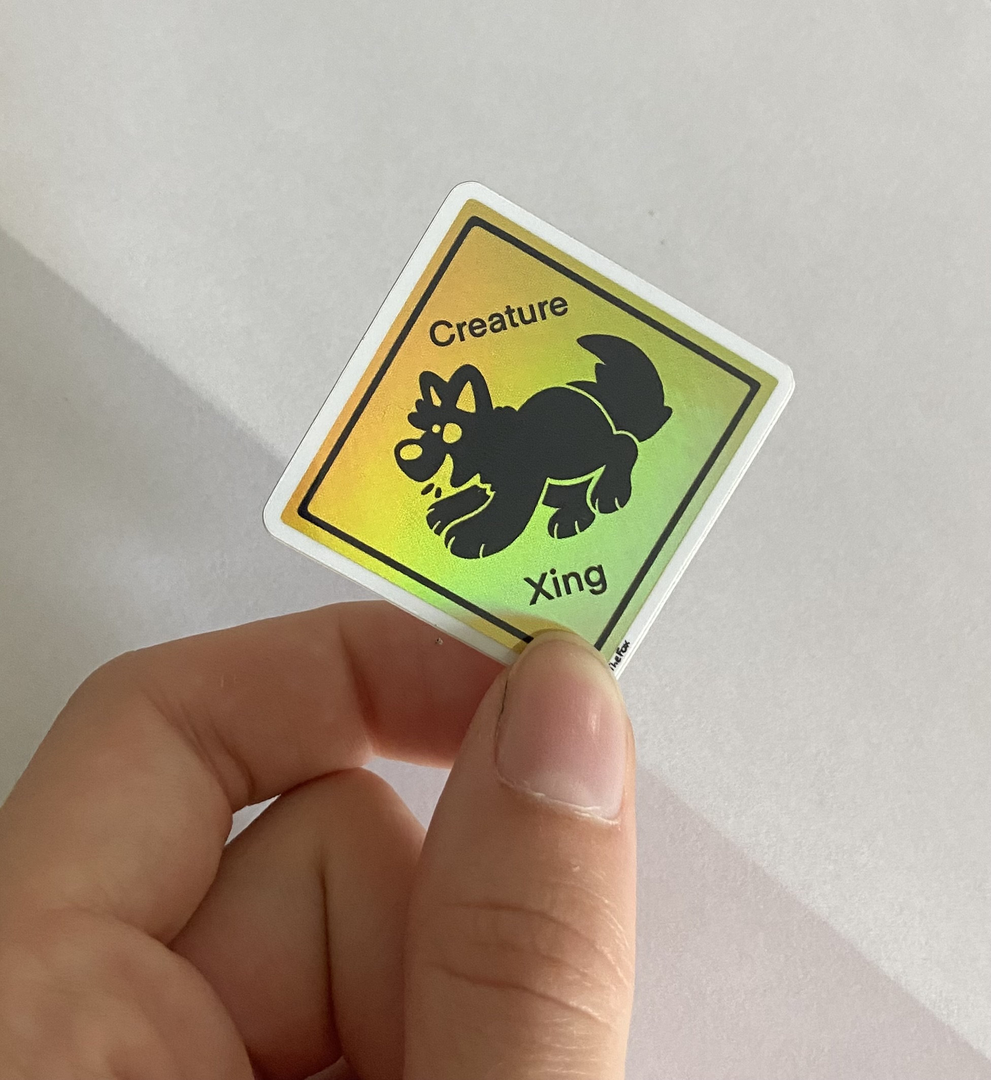 Holographic Creature Sign Sticker - Etsy