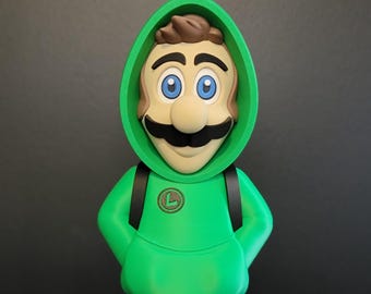 19" Chill Backpack Luigi Figurine - Super Mario Collectible, Gaming Decor, Luigi Fan Gift