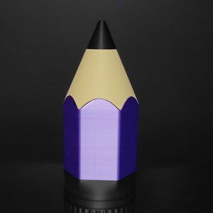 3D Printed 12&quot; Purple Pencil Holder - Desk Organizer for Office Supplies - Modern Pencil Container for Home, School, or Workstation Decor