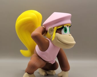 3D Printed Dixie Kong Action Figure: Retro Nintendo Collectible
