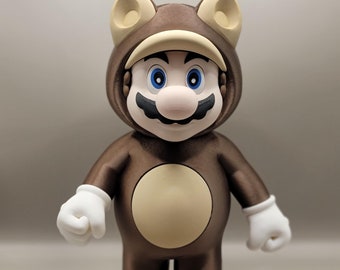 Metal Tanooki Mario Figure - 12.5'' 3D Printed Super Mario Collectible | Gamer Gift & Display Model