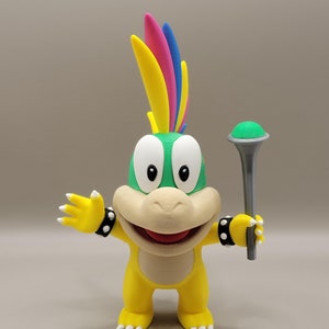 7.5 inch tall - Lemmy Koopa Figurine - 3D Printed Super Mario Collectible | Gaming Fan Gift & Display Model