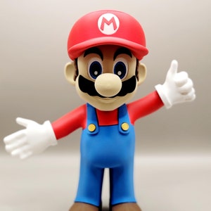 18&quot; 3D Printed Super Mario Figure | Large Mario Collectible | Gaming Room Decor | Retro Gamer Gift | Unique Nintendo Fan Merchandise
