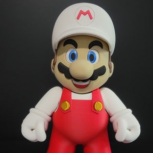 18 Inch Fire Mario Action Figure - Collectible Video Game Character | Large Mario Statue | Gamer Gift & Display Figurine
