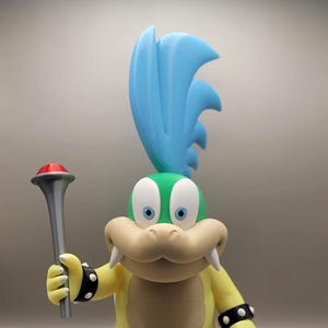 15&quot; Glo-in-the-Dark Larry Koopa Figurine - Super Mario Inspired Collectible | 3D Printed Koopaling Model | Gamer Gift & Desk Decor