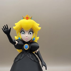 9&quot; Super Mario Dark Princess Peach Figurine - 3D Printed Gamer Gift, Nintendo Collectible, Mario Bros Decor, Geek Desk Accessory