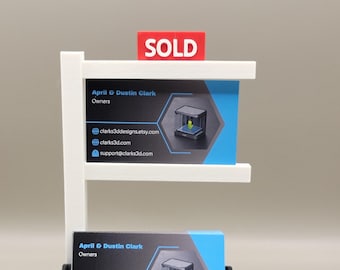 3D Printed Realtor Sign Business Card Holder: Real Estate Office Decor