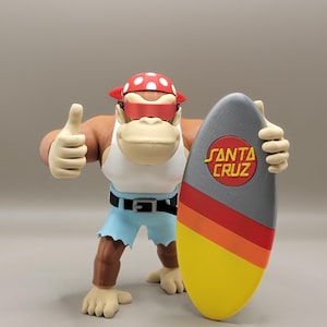 Funky Kong Action Figure – 7&quot; Donkey Kong Toy – 3D Printed Nintendo Figurine – Retro Gamer Gift – Jungle Series Collectible