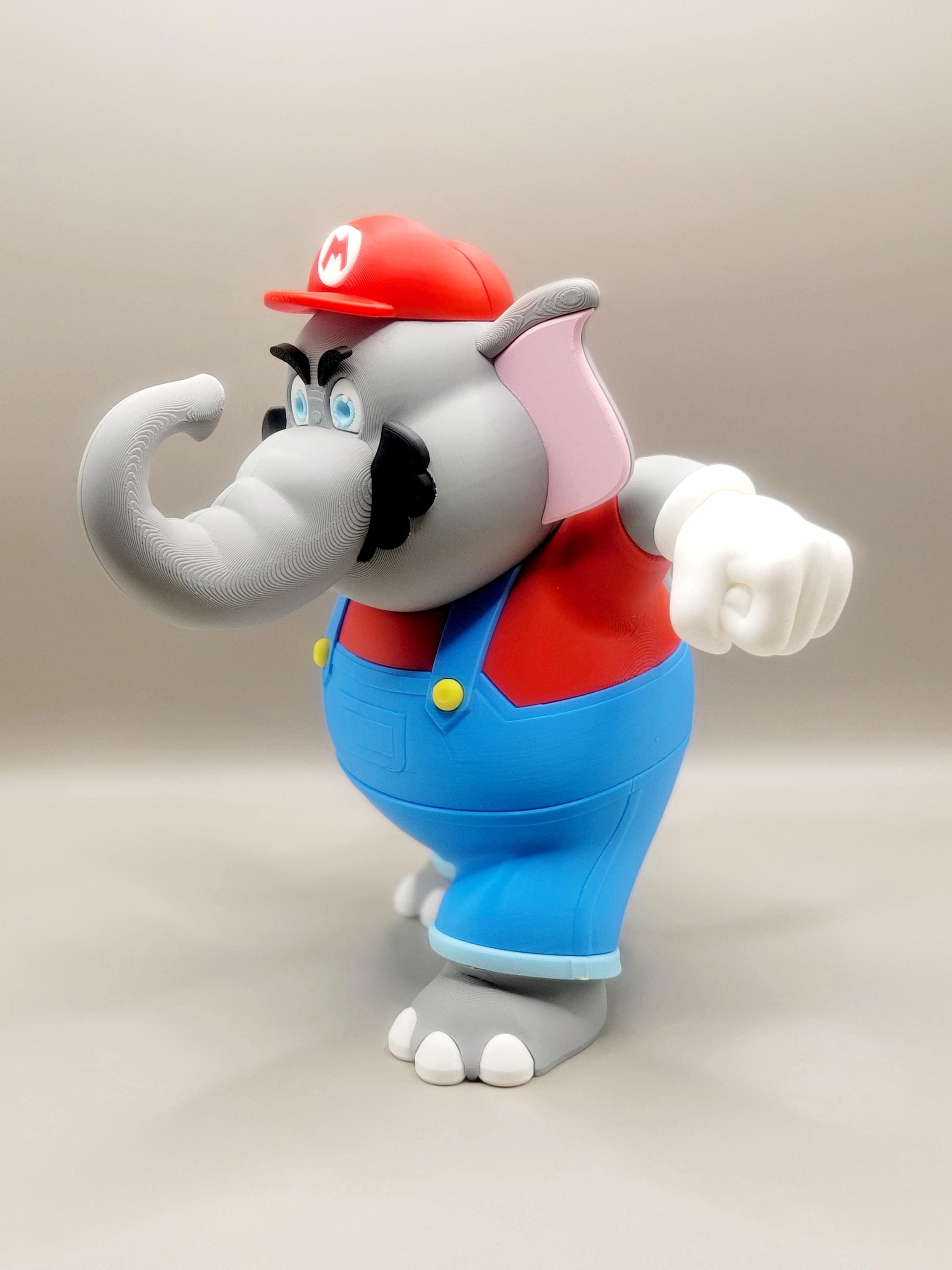 Elephant Mario Figurine – 3D Printed Super Mario Wonder Toy | Fan