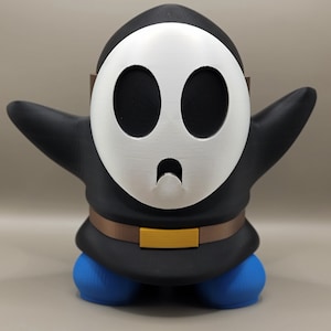 Black Super Mario Shy Guy Action Figure - Collectible Nintendo Character Toy - Perfect Gift for Mario Fans - Detailed & High Quality