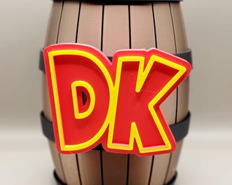 3D Printed Donkey Kong Barrel Container: Gamer Decor (8.5")