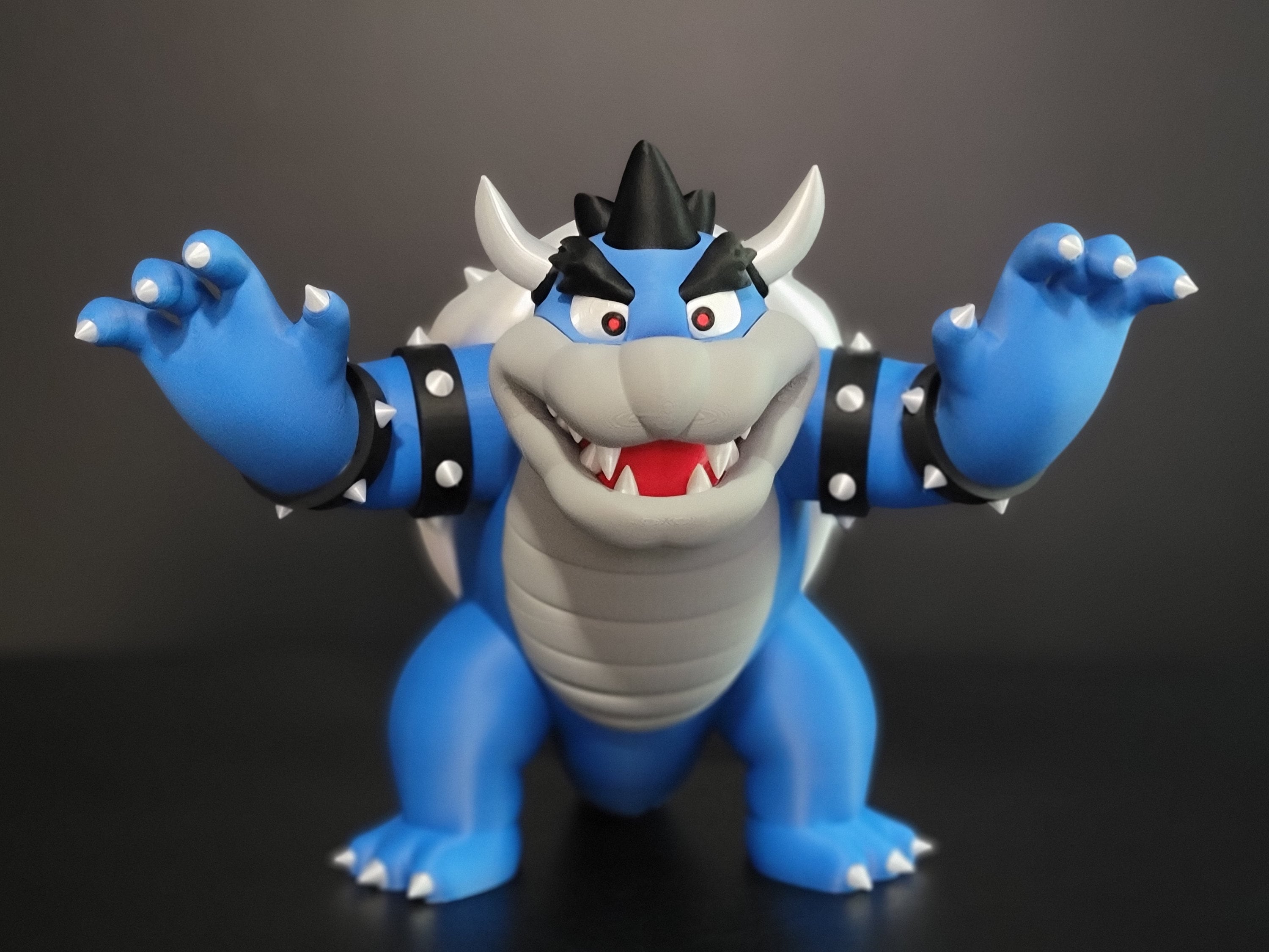 3Dプリント クッパ風 フィギュア 大型 大型 12.5 インチ ブルー クッパ アクション フィギュア - 3D プリント