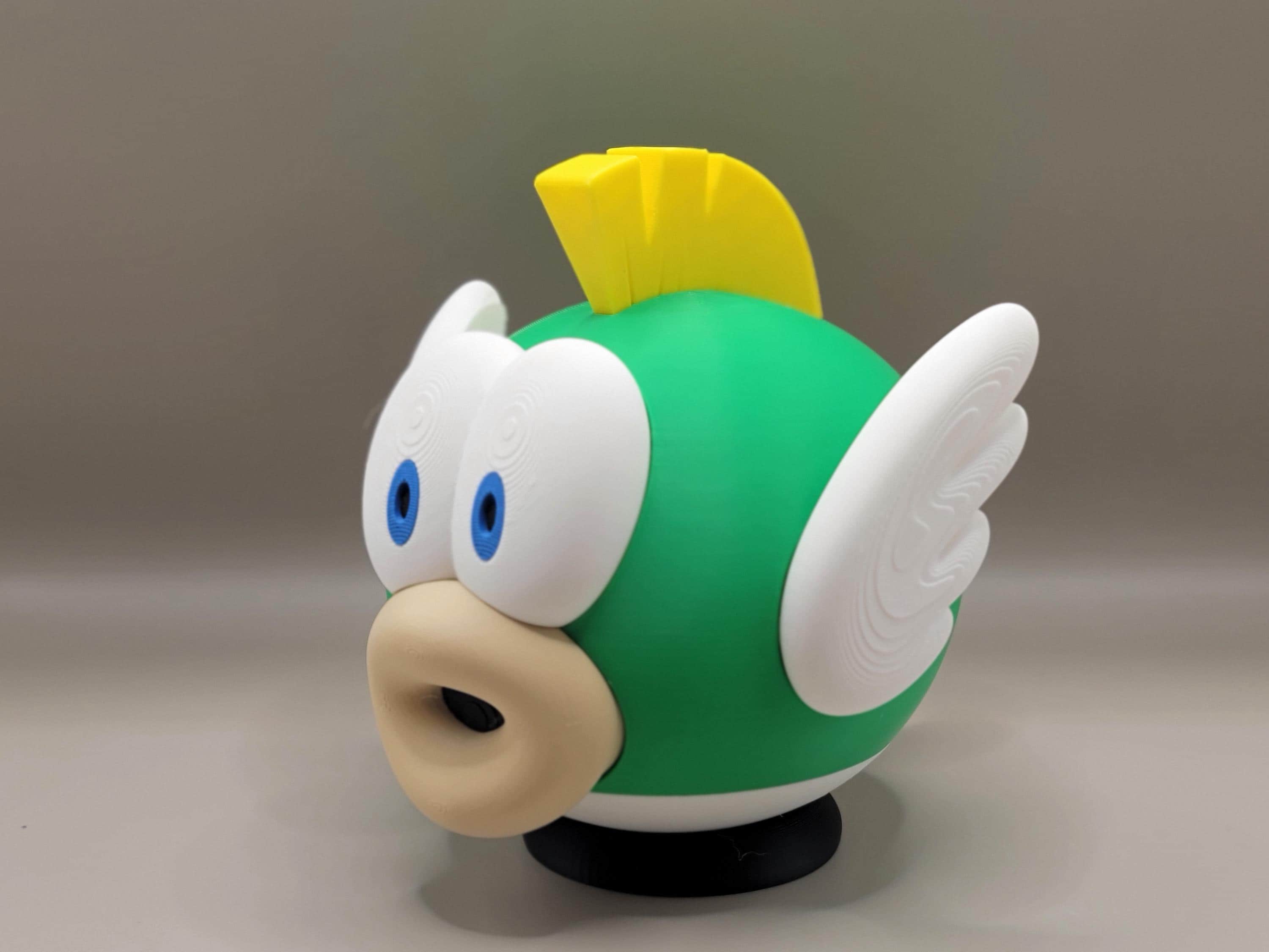 Green Super Mario Cheep Cheep Fish Figurine: 3D Printed Gamer