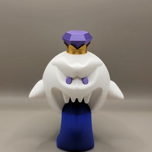 Small King Boo Container – Mario Ghost Boss Mini Figure | 3D Printed Trinket Box | Gamer Gift | Haunted Decor | Halloween Display