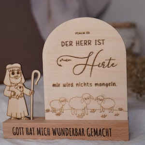 Bande de bois, verset biblique, porte-carte communion cadeaux chrétiens support photo bénédiction de la maison Le Seigneur est mon berger, porte-carte Psaume 23