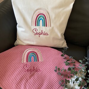 Baby blanket personalized with name, gift for birth Handmade waffle pique, blanket with name, gift for baptism