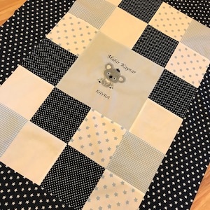 Baby blanket personalized with name, gift for birth Handmade, blanket with name, gift for baptism, individual blankets for babies
