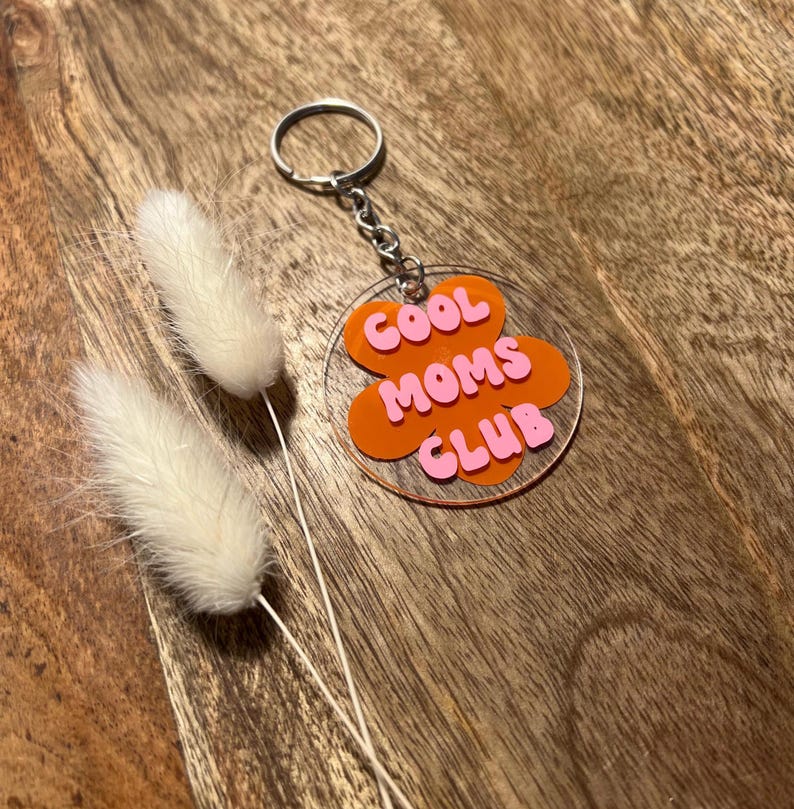 Schlüsselanhänger Cool Moms Club | Blume | Geschenkidee | Mom Life | Muttertag | Beste Mama bild 1