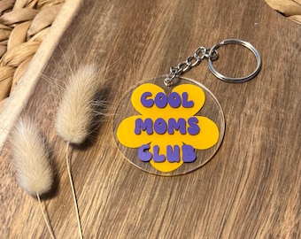 Schlüsselanhänger Cool Moms Club | Blume | Geschenkidee | Mom Life | Muttertag | Beste Mama