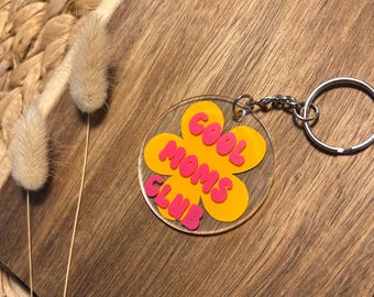 Schlüsselanhänger Cool Moms Club | Blume | Geschenkidee | Mom Life | Muttertag | Beste Mama
