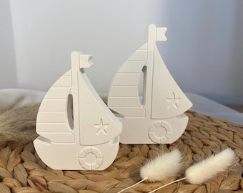 Badezimmerdekoration Schiffe | Boote | Keramik | Maritim | Sommer | Minimalistisch | Skandi | Geschenkidee | Set