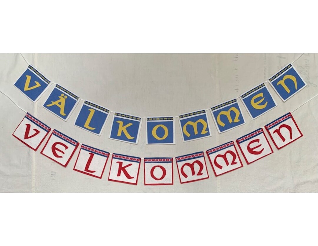 Velkommen/valkommen Felt Banner Etsy