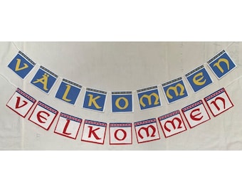 Velkommen/Valkommen Felt Banner