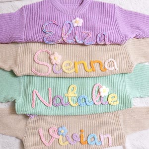 Personalized Baby Sweater,Baby Girl Knit Sweater,Custom Name Sweater,Toddler Sweater with Name,First Birthday Baby Gift,Baby Shower Gift