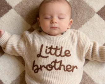 Big Brother Sweater, Big Sister Sweater, Matching Siblings Sweater, Embroidered Baby Name Sweater, Personalized Outfit for Lil Bro Lil Sis