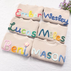 Personalized Baby Girl Jumper,Baby Name Jumper,Custom Name Jumper Baby,Knitted Baby Girl Boy Sweater,Toddler Sweater Name,Custome Baby Gift