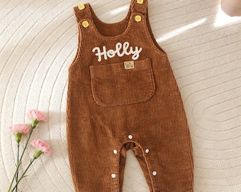 Peto personalizado para bebé, mono personalizado para bebé, conjunto bordado para niño, pelele con monograma para niña, peto con nombre para bebé, regalo de recuerdo