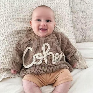 Custom Name Sweater Baby,Baby Sweater with Name,Toddler Boy Sweater,Personalized Baby Girl Jumper,Embroidered Baby Sweater,Baby Shower Gifts