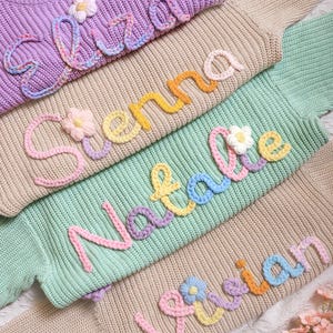 Pull prénom personnalisé bébé, pull épais pour bébé, pull bébé fille, pull prénom personnalisé pour tout-petit, cadeaux personnalisés pour bébé fille garçon, 1er anniversaire