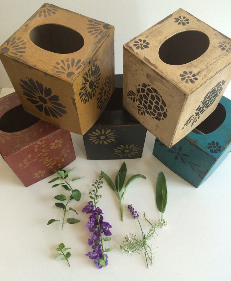 Paper Mache Vintage Tissue Box Etsy