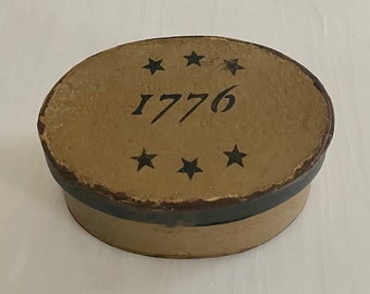 1776 Colonial Tan Paper Mache  Box