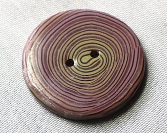 Polymer clay buttons Handmade unique buttons Large Brown Spiral Buttons, 1 inch button, 1 1/4 inch button, 1 1/2 inch buttonsno. 300