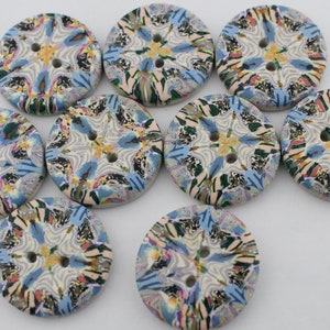 Colorful Big to Large buttons, Buttons for knitters, 1 1/4 inch, 1 1/2 inch no. 85 Set of 9- 1 1/4 inch