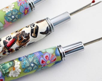 Seam Ripper Double Ended, Regular and Heavy duty Ripper, Polymer Clay Handle Sewing Tool, Quilter Gift, Thread Remover, Sewing Accessories