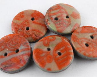 Big handmade clay buttons  Buttons, 1 inch Milti-layered Button, 2.5 cm buttons, 1 1/2 inch buttons No. 173