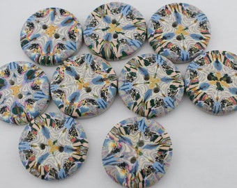 Colorful Big to Large buttons, Buttons for knitters, 1 1/4 inch, 1 1/2 inch no. 85