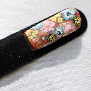 Small Czech Glass Nail File Ladybug Design, Dragonfly Design Purse size nail file