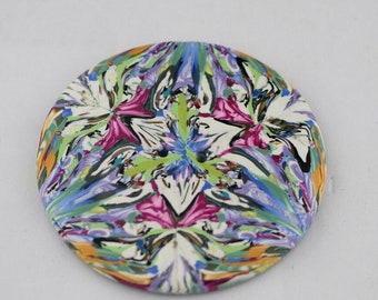 Extra Large Colorful polymer clay button 2 1/2 inch no.  56