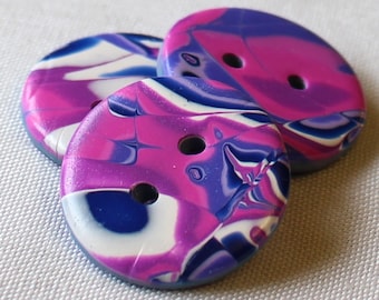 Big Handcrafted colorful Buttons, 1 inch buttons, 2.5 cm buttons, 1 1/2 inches, Mokume Gane Buttons, No. 21