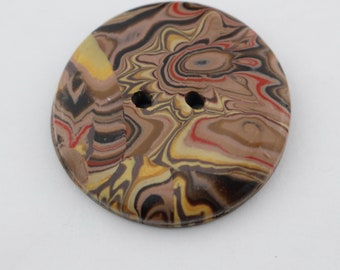 Gros boutons Mokume Gane, gros boutons en pâte polymère Boutons bruns uniques, 1 pouce ou 1 1/2 pouce n° 46