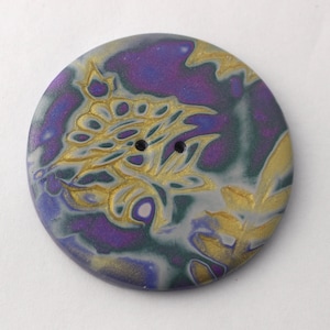 Extra large blue Handmade 2 1/2 inch button, no. 430
