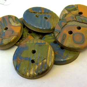 Large Textured Buttons, Large Green buttons, 1 1/4 inch buttons, No. 201
