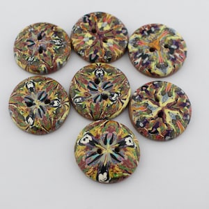 Large Unique button Handcrafted button, 1 1/4 inch buttons, 1 1/2 inch button, No. 42 1 1/4 inch set of 7