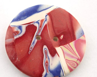 Large polymer clay buttons  1 5/8 inch Big 1 inch buttons colorful coat buttons no. 437