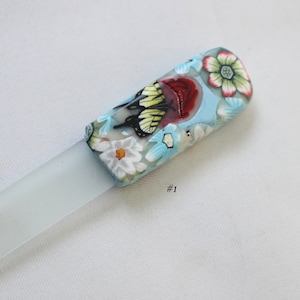 Butterfly Small Czech Nail File, Mini Nail File, Purse Size Nail File Polymer Clay