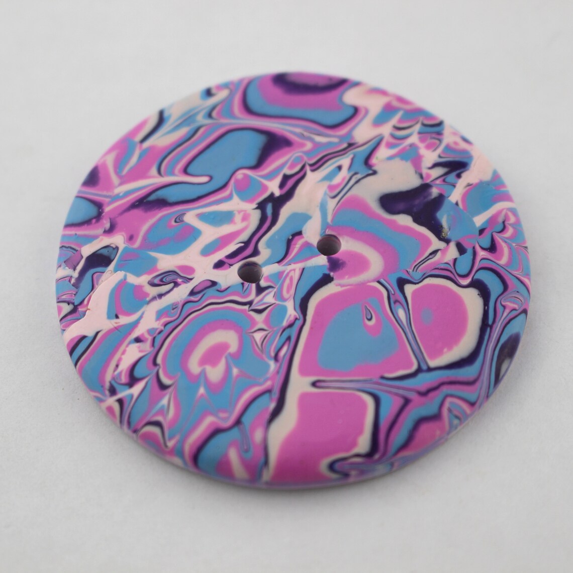 Polyclay Button Extra Large Colorful Polymer Clay Button Huge Buttons Large Mokume Gane ...